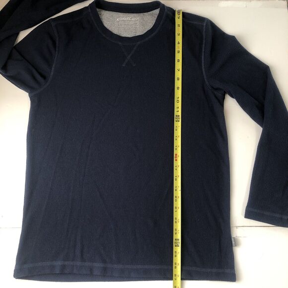 Eddie Bauer Waffle Knit Shirt Blue Size Medium - Picture 7 of 12